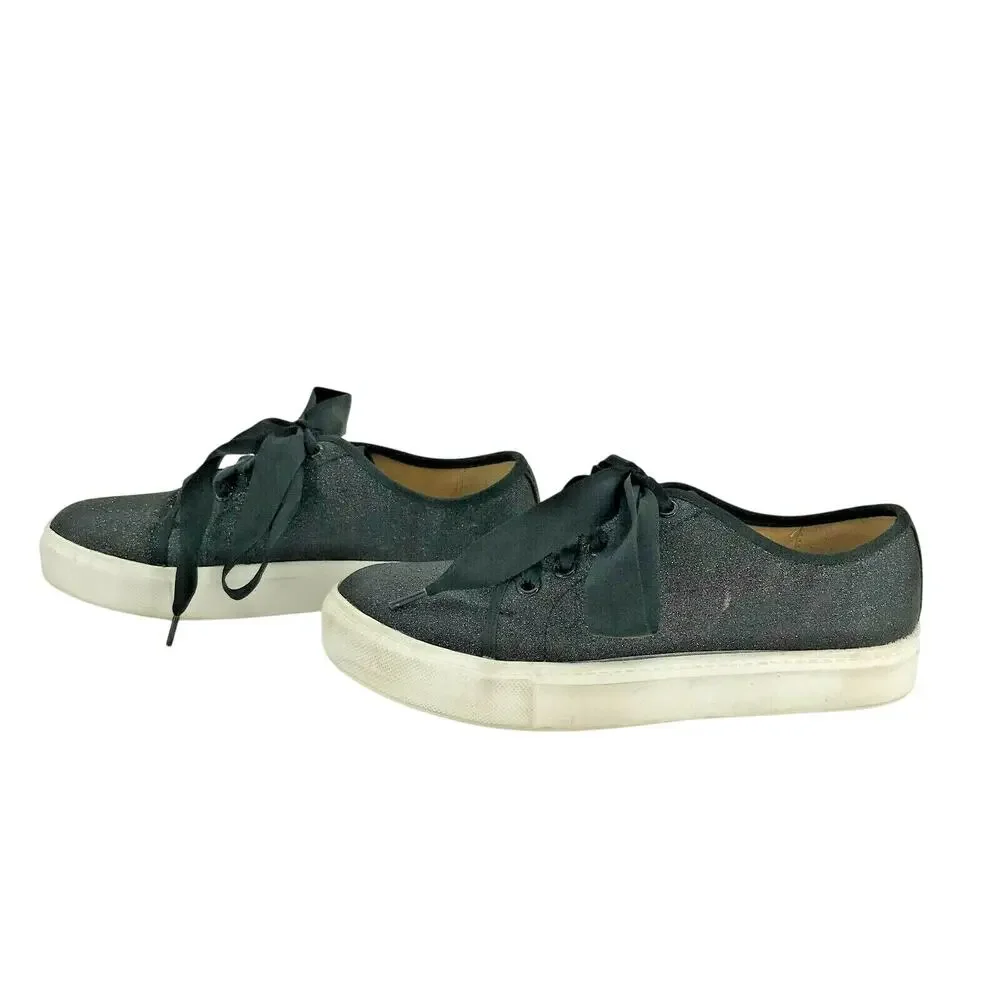 Dirty Laundry Women's Platform Sneakers Ribbon Lace Up Gray Black Size 7